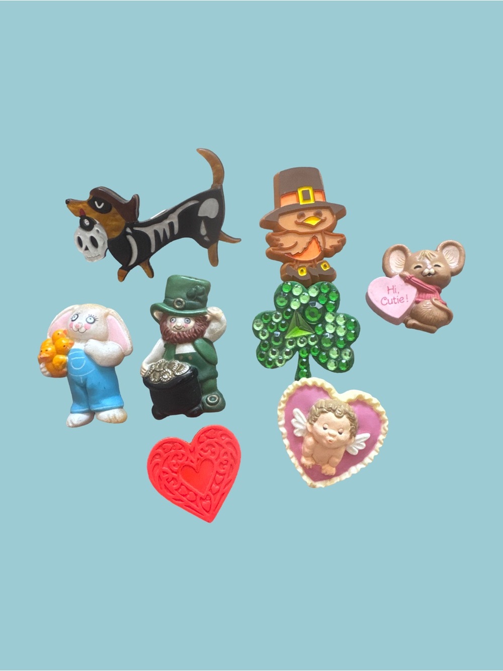 Assorted all holiday brooches Multi-Color